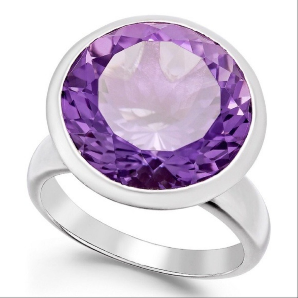 Amethyst Sterling Statement Ring 11c bold cocktail
